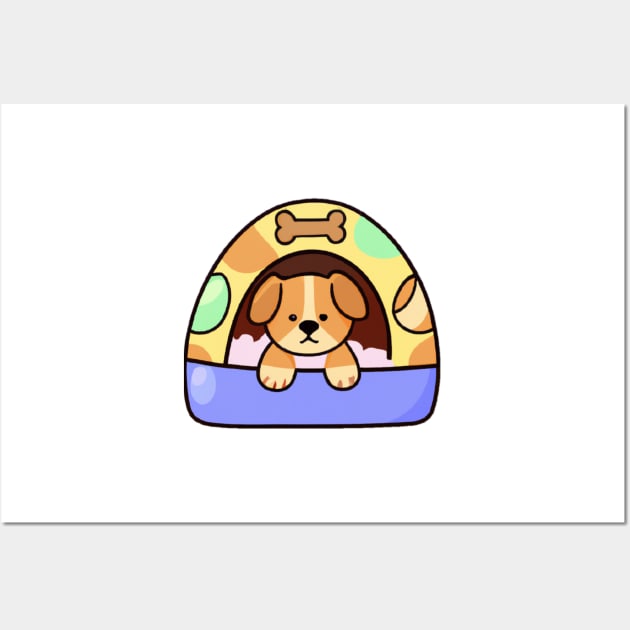 Little Cute Dog in The Egg Looking at You Wall Art by Zachariya420